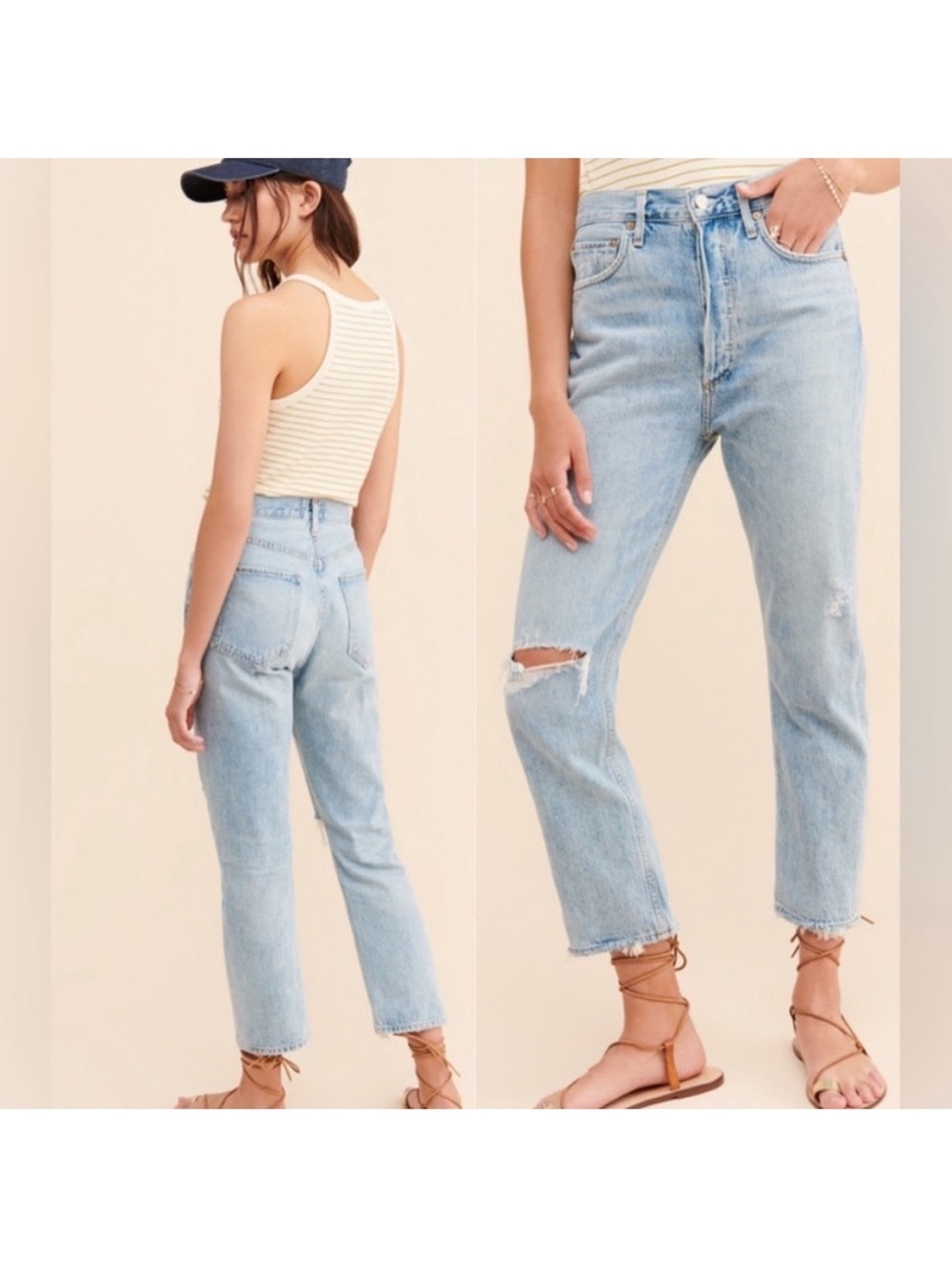 AGOLDE Riley High Rise Straight Crop Jean in Shatter